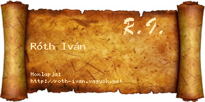 Róth Iván névjegykártya